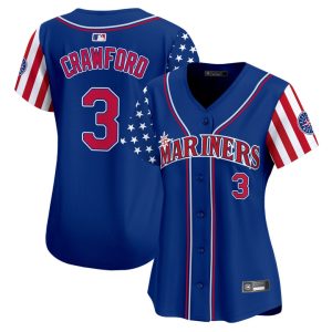 Women's Seattle Mariners 2025 Independence Day Vapor Premier Limited Jersey Stitched Royal J.P. Crawford