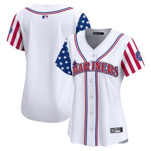 Women's Seattle Mariners 2025 Independence Day Vapor Premier Limited Jersey Stitched White Team