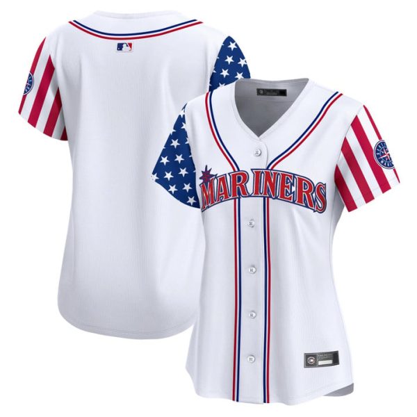 Women's Seattle Mariners 2025 Independence Day Vapor Premier Limited Jersey Stitched White Team