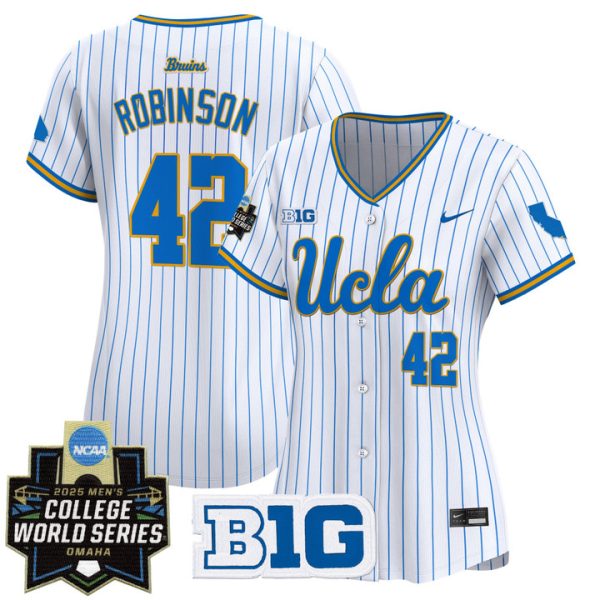 Women's UCLA Bruins 2025 World Series Vapor Premier Limited Jersey Stitched Pinstripe Jackie Robinson