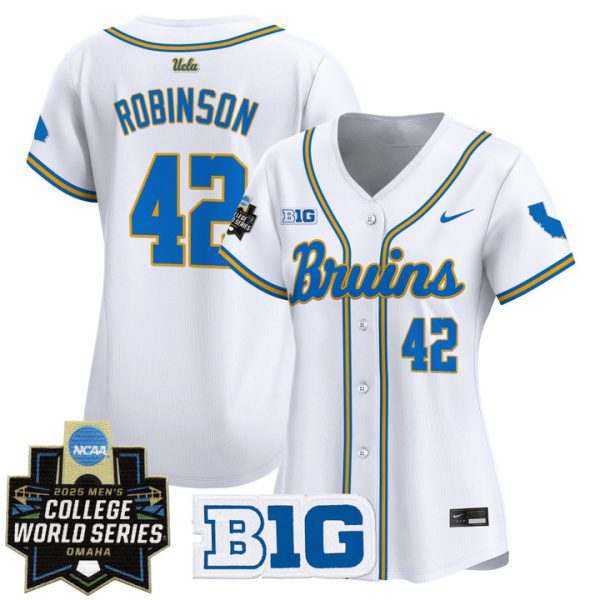 Women's UCLA Bruins 2025 World Series Vapor Premier Limited Jersey Stitched White Jackie Robinson