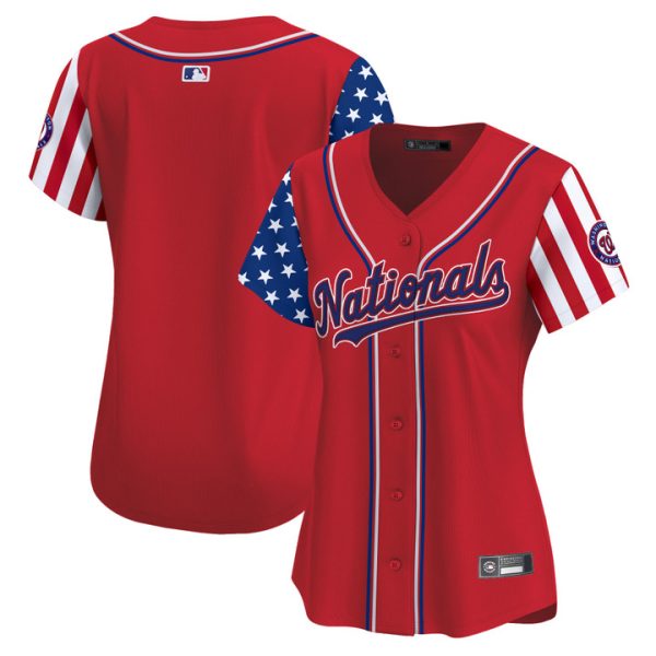 Women's Washington Nationals 2025 Independence Day Vapor Premier Limited Jersey Stitched Red Team