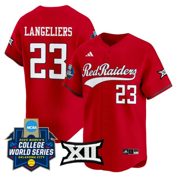 size - Texas Tech Red Raiders Softball 2025 World Series (WCWS) Vapor Premier Limited Jersey Stitched Red Alexa Langeliers