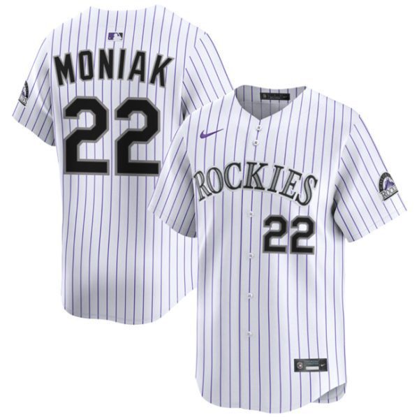 Colorado Rockies #22 Mickey Moniak White Home Limited Stitched Baseball Jersey