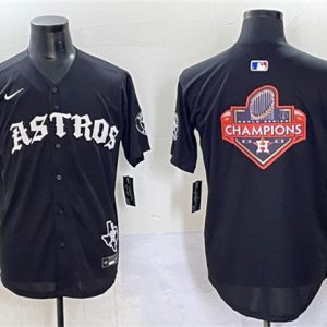 Houston Astros Team Big Logo Black Gothic 'Houston Born Barrio Raised' Limited Stitched Stitched Baseball Jersey