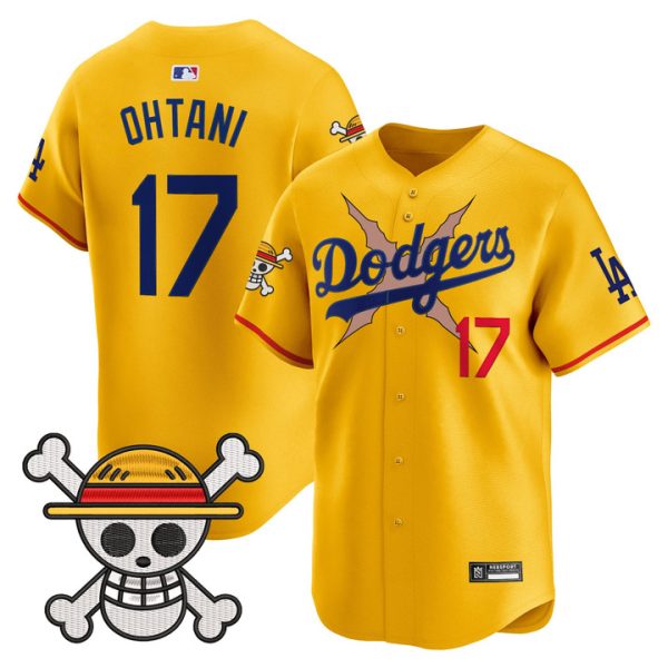 Los Angeles Dodgers x One Piece 2025 Vapor Premier Limited Jersey - Gold Shohei Ohtani