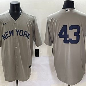 New York Yankees #43 Jonathan Loaisiga Gray Cool Base Stitched Baseball Jersey