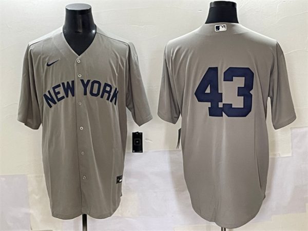 New York Yankees #43 Jonathan Loaisiga Gray Cool Base Stitched Baseball Jersey