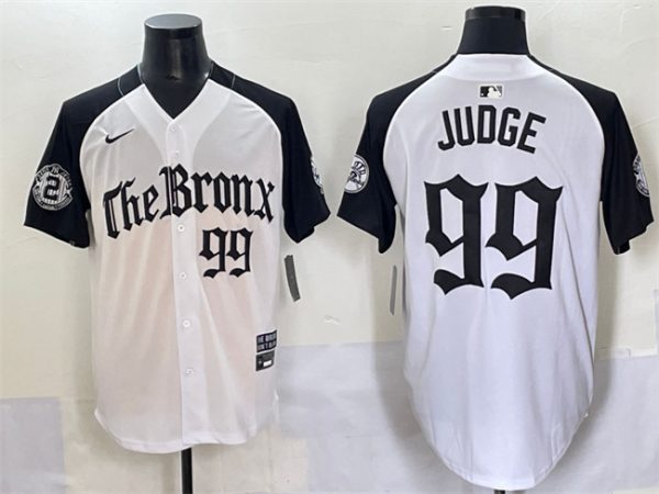 New York Yankees #99 Aaron Judge White/Black 'Gothic Legacy Edition' Vapor Premier Limited Stitched Baseball Jersey