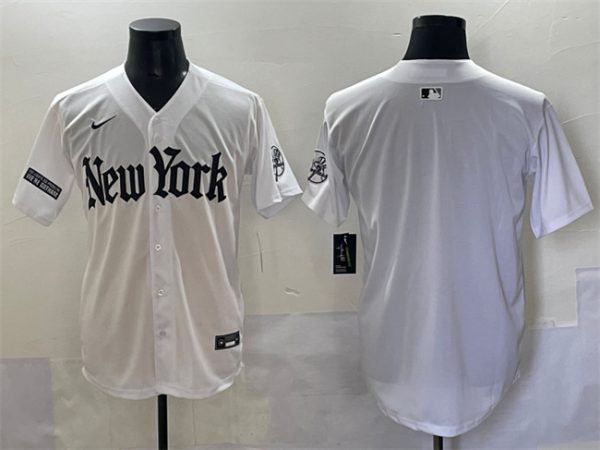New York Yankees Blank White 'Gothic Legacy Edition' Vapor Premier Limited Stitched Baseball Jersey