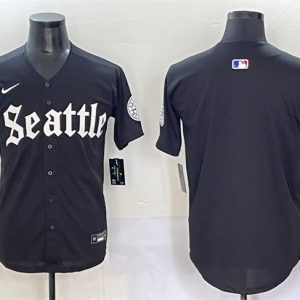 Seattle Mariners Blank Black 'Deep Sea Gothic Edition' Vapor Premier Limited Stitched Baseball Jersey